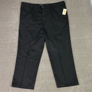 Oak Hill Dress Pants Men's 48 x 30 Black Microfibre Slacks Trousers